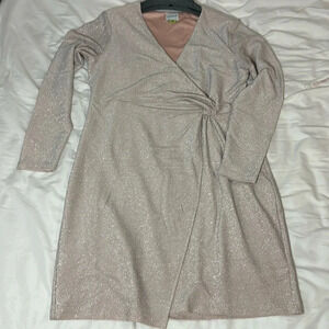 Serra Blush Sparkle Wrap Dress